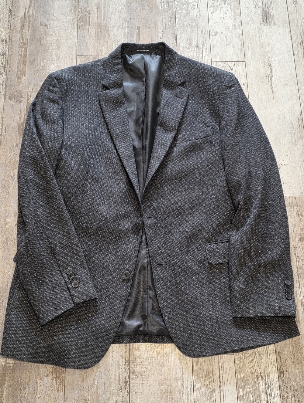 46L Men's Kenneth Cole Awearness Blazer Hazy Gray Slim Fit Wool Blend Sport Coat